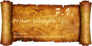 Priher Vilibald névjegykártya